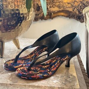 FARM Rio Black and Multi-Color Heels